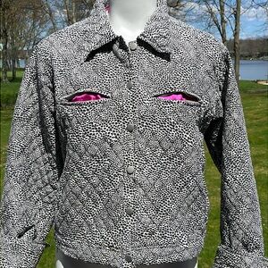 SilkLand bl & wh silk jacket M